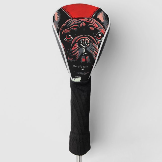 The French Bulldog Dog, Red and Black 004 - Ulises Golf Head Cover (Front)
