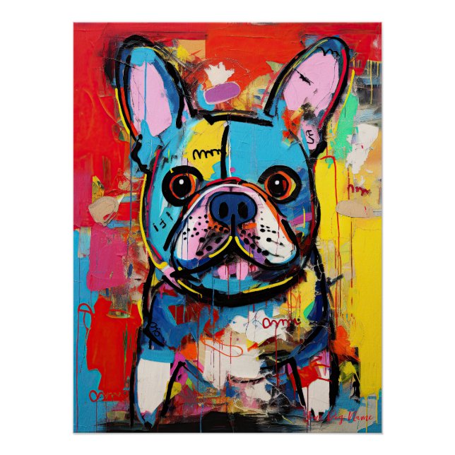 The French Bulldog Graffiti 03 - Leonardo Abbacchi Poster (Front)