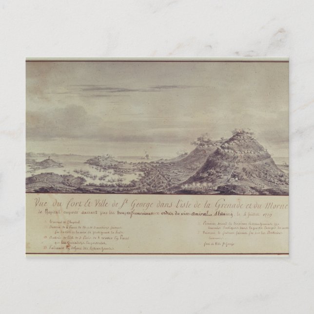 The French Capture Grenada, 1779 Postcard (Front)