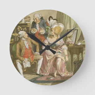 The French Dressing Room, engraved by P.W. Tomkins Round Clock