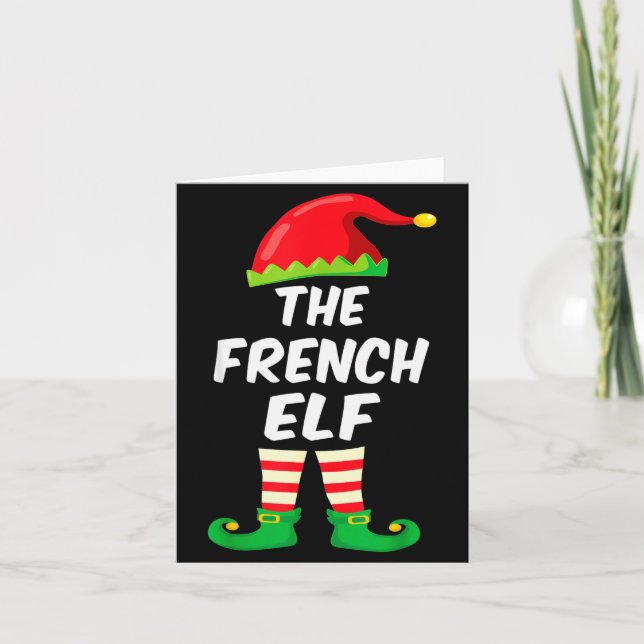 The French Elf Family Matching Funny Christmas Cos Card (Front)