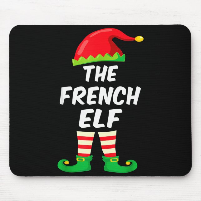 The French Elf Family Matching Funny Christmas Cos Mouse Mat (Front)