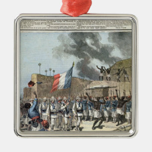 The French Flag Entering Abomey Metal Tree Decoration