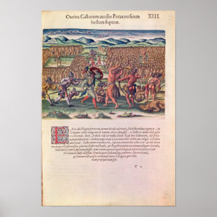 The French Help the Indians in Battle Poster