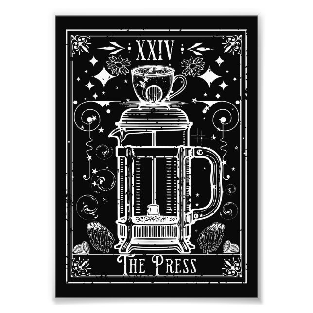 The French Press Coffee Tarot Card Photo Print (Front)