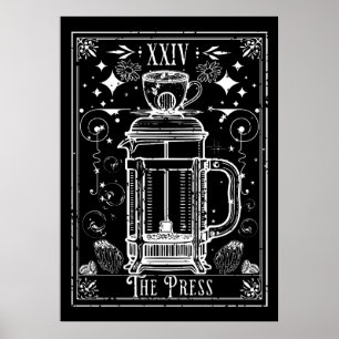 The French Press Coffee Tarot Card Poster