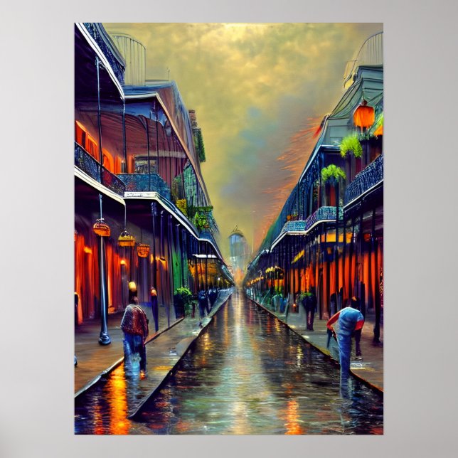 The French Quarter Digital Art Painting  Poster (Front)