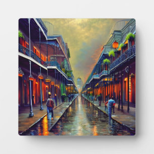 The French Quarter Street Scene Tabletop Art Plaque