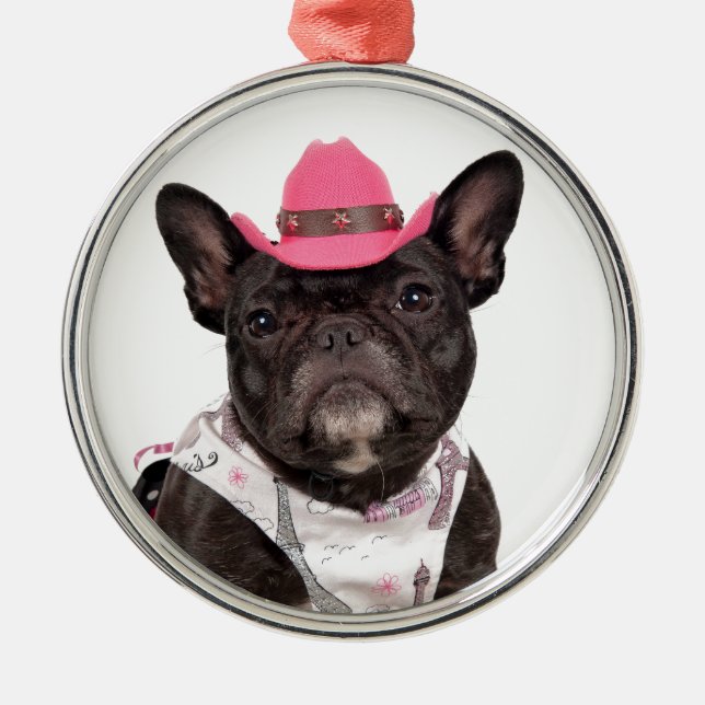 The Frenchie Metal Tree Decoration (Front)