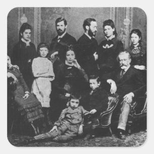 The Freud Family, c.1876 Square Sticker
