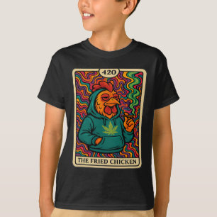 The Fried Chicken Funny Stoner Weed Smoking Graphi T-Shirt