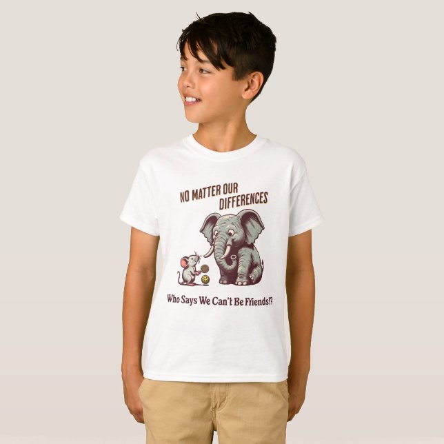 The Friendly Elephant and Mouse T-Shirt (Front Full)