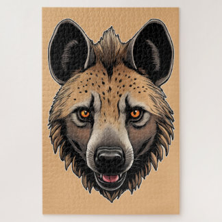 The friendly head of a hyena jigsaw puzzle