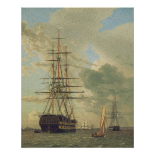 The Frigate at Anchor in the Roads Poster