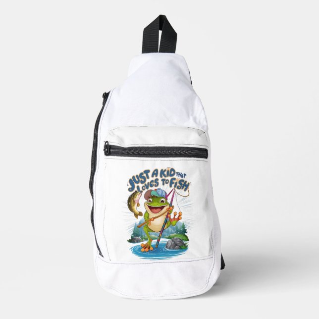 The Frog Angler: A Playful Twist on Fishing Sling Bag (Front)