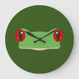 The Frog Face Large Clock