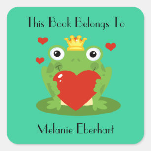 The Frog Prince Bookplate Square Sticker
