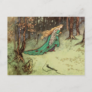 The Frog Prince Princess Vintage Fairy Tale Postcard