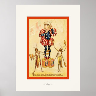 The Frolie Grasshopper Circus ~ Vintage Poster