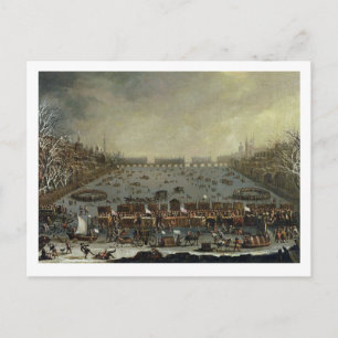 The Frost Fair of the winter of 1683-4 on the Tham Postcard
