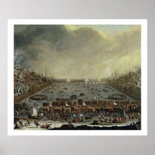 The Frost Fair of the winter of 1683-4 on the Tham Poster