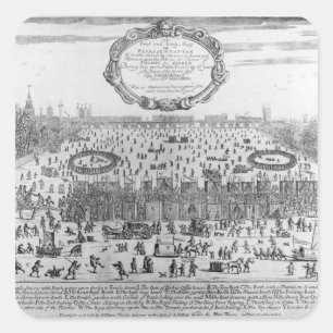 The Frost Fair of the winter of Thames Square Sticker