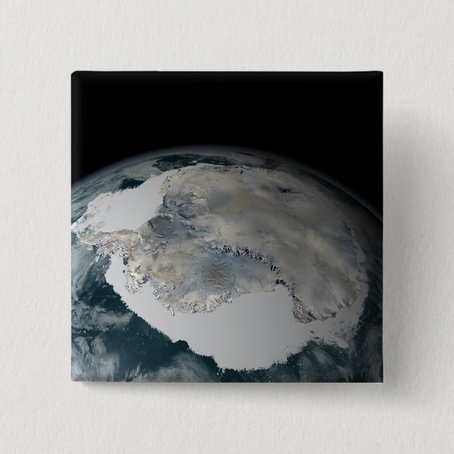 The frozen continent of Antarctica 15 Cm Square Badge (Front)
