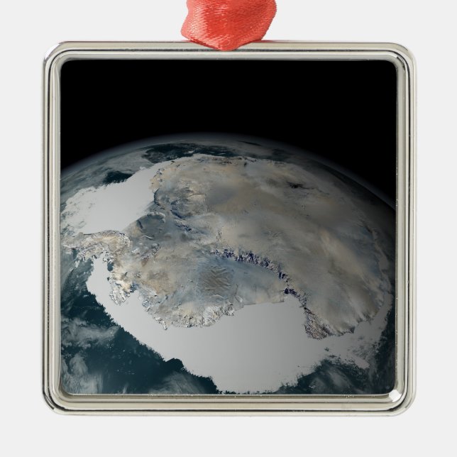 The frozen continent of Antarctica Metal Tree Decoration (Front)