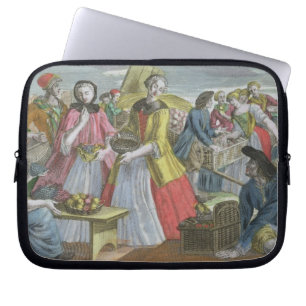 The Fruit Market (coloured engraving) Laptop Sleeve