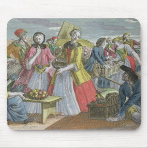 The Fruit Market (coloured engraving) Mouse Mat