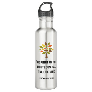 The fruit of the righteous is a tree of life 710 ml water bottle