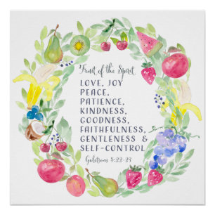 The fruit of the spirit Christian Art Poster