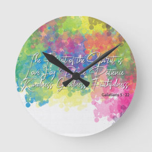 The Fruit of the Spirit - Galatians 5 Round Clock