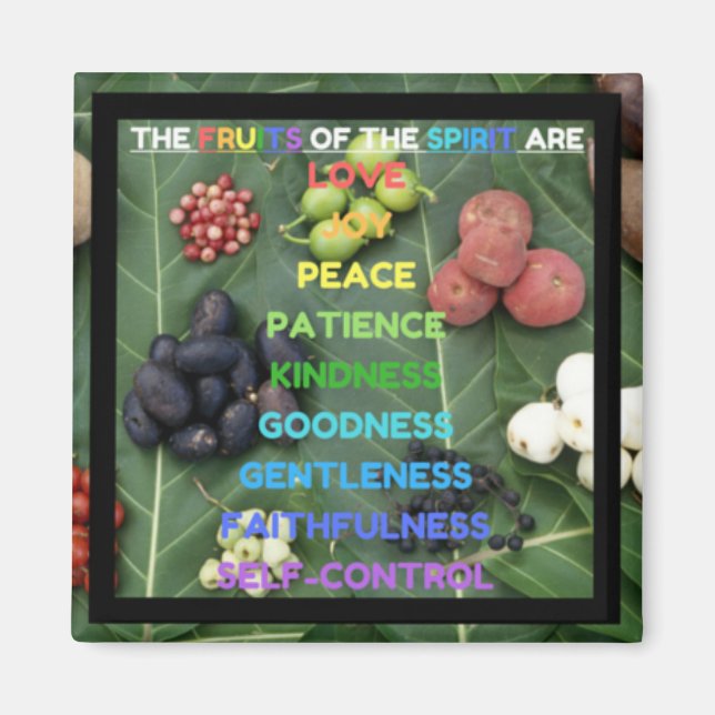 The Fruits of the Spirit (Design 12 - Black) Magnet (Front)