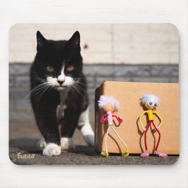 The Fubby's hide from the cat Ping. Mouse Mat (Front)