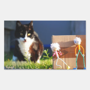 The Fubby's play hide and seek with Kat Ping. Rectangular Sticker