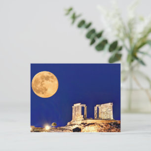 The fullmoon at the temple of Poseidon Sounio Postcard