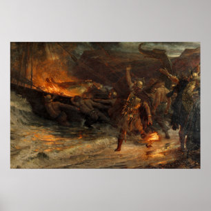 The Funeral of a Viking Frank Dicksee 1893 Poster