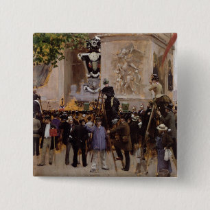 The Funeral of Victor Hugo 15 Cm Square Badge