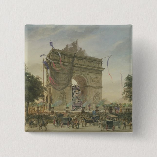 The Funeral of Victor Hugo  1885 15 Cm Square Badge (Front)