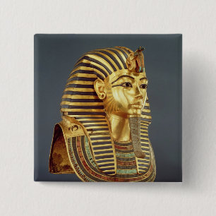 The funerary mask of Tutankhamun 15 Cm Square Badge