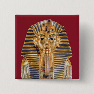 The funerary mask of Tutankhamun 15 Cm Square Badge