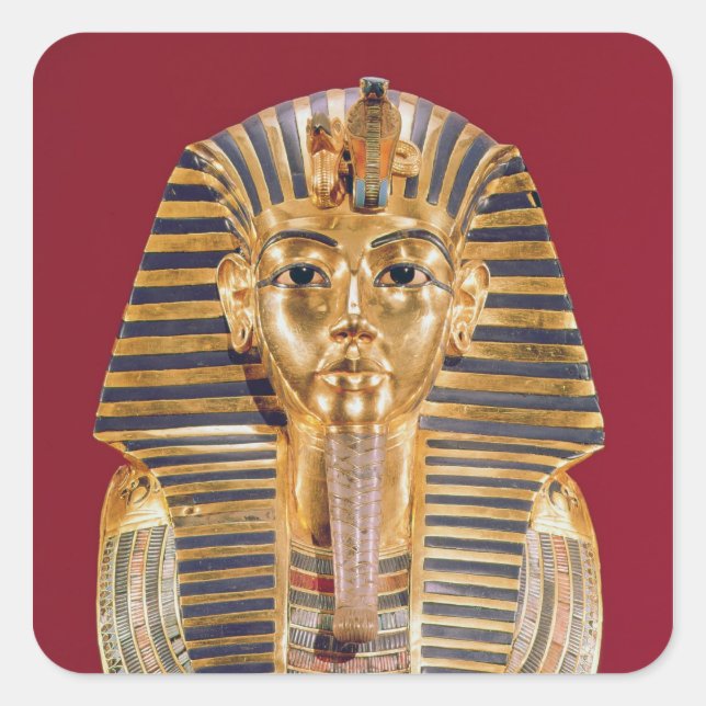 The funerary mask of Tutankhamun Square Sticker (Front)
