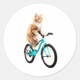 The funny cat classic round sticker