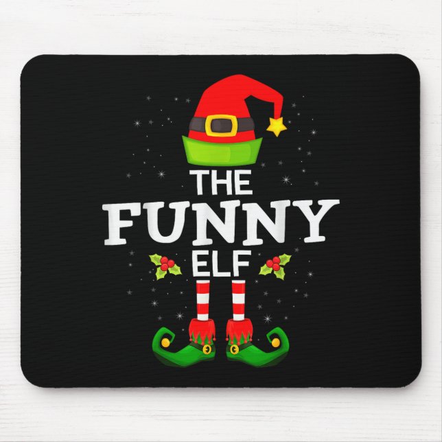 The Funny Elf Christmas Family Matching Pajama  Mouse Mat (Front)