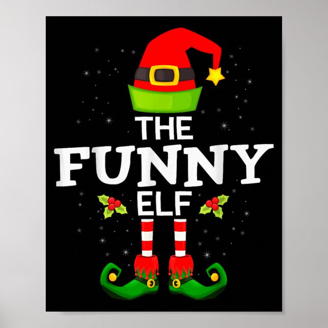 The Funny Elf Christmas Family Matching Pajama  Poster (Front)