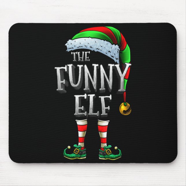 The Funny Elf Shirt Matching Family Funny Christma Mouse Mat (Front)