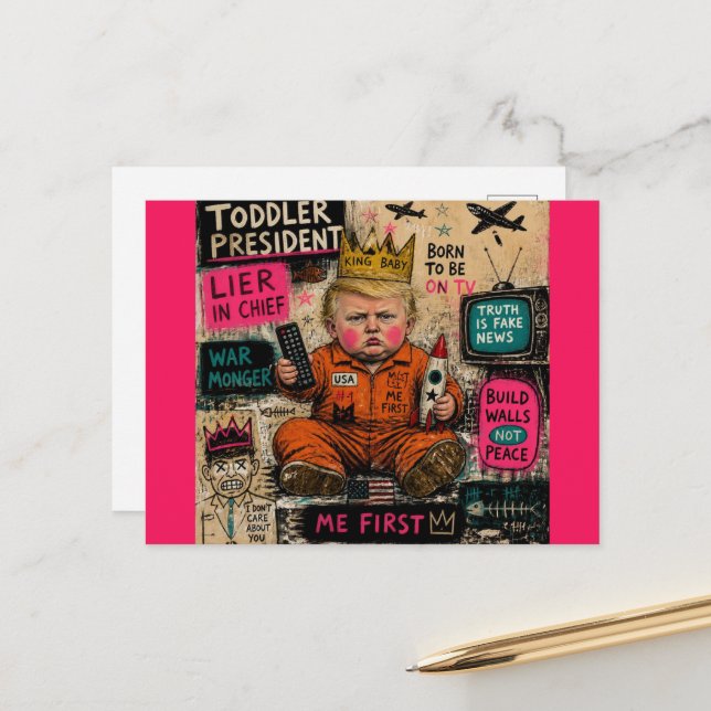 The Funny Toddler President Postcard (Front/Back In Situ)