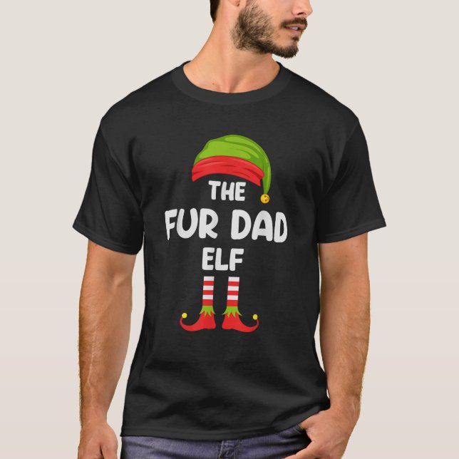 The Fur Dad Elf Christmas Matching Family Pyjamas  T-Shirt (Front)