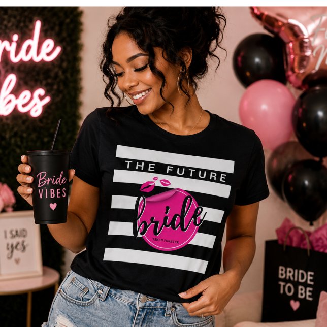 The Future Bride White Glam Bachelorette  Tri-Blend Shirt (Future Bride T-Shirt)